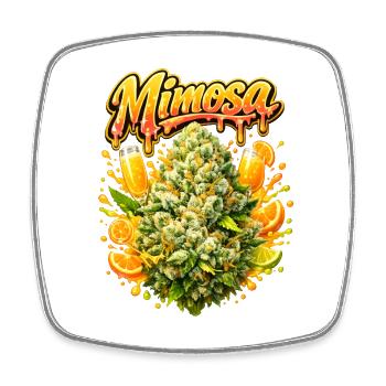 Mimosa-Graffiti-Druck - Viereckiger Kühlschrankmagnet - Weiß - Vorne