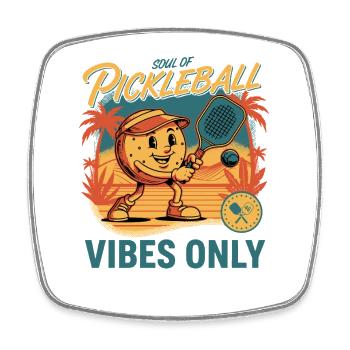 Pickleball-Seele von Pickleball-Vibes nur lustig - Viereckiger Kühlschrankmagnet - Weiß - Vorne