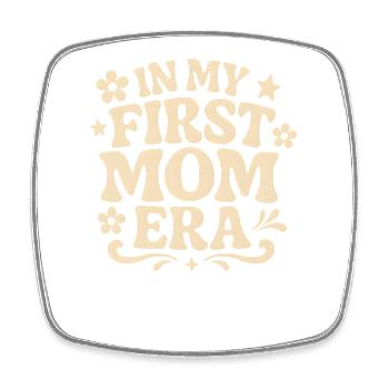 First Mother's Day Mom Gift Idea Family Groovy - Square fridge magnet - white - Front