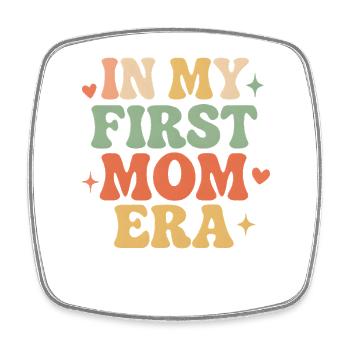 First Mother's Day Mom Gift Idea Family Groovy - Square fridge magnet - white - Front