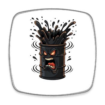 Angry Oil Tank Splash - Square fridge magnet - white - Front