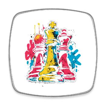 Chess Graffiti Figures Design for Men Gift - Square fridge magnet - white - Front