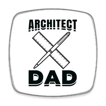 Architecture Papa - Square fridge magnet - white - Front