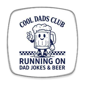 Tourner sur les blagues de papa et la chemise à la bière - Magnet carré - blanc - Devant