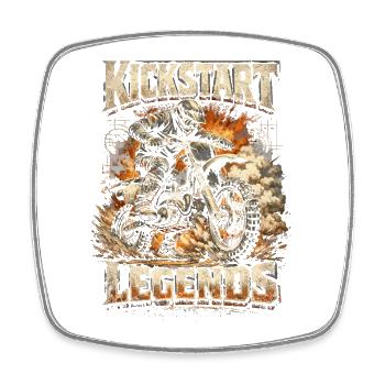 Dirtbike Dirt Bike Motocross Kickstart Legends - Square fridge magnet - white - Front