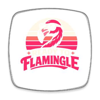 Ready to Flamingle - Viereckiger Kühlschrankmagnet - Weiß - Vorne