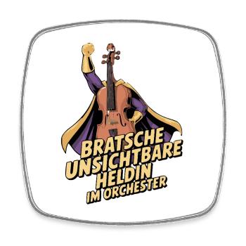 Bratsche - Unsichtbare Heldin Im Orchester - Viereckiger Kühlschrankmagnet - Weiß - Vorne