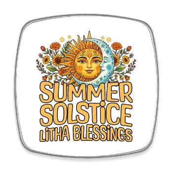 Litha Pagan: Sommersonnenwende, Mittsommer, Mittsommer, Mittsommer. - Viereckiger Kühlschrankmagnet - Weiß - Vorne