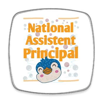 Happy National Principals Day The Best Teacher - Square fridge magnet - white - Front