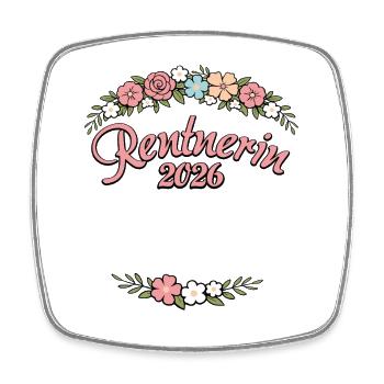 Rente | Retraité 2026 | Retraite - Magnet carré - blanc - Devant