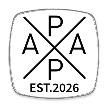 Papa_EstGeschenk für werdende Väter 2026 – Papa  - Viereckiger Kühlschrankmagnet - Weiß - Vorne