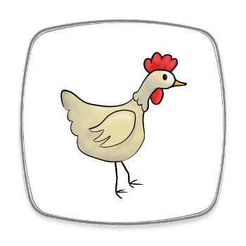 Poule Poule Poule Enfants - Magnet carré - blanc - Devant