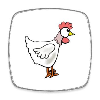Poule dessinée Poules Dessinées Poules Félulettes Pâques - Magnet carré - blanc - Devant