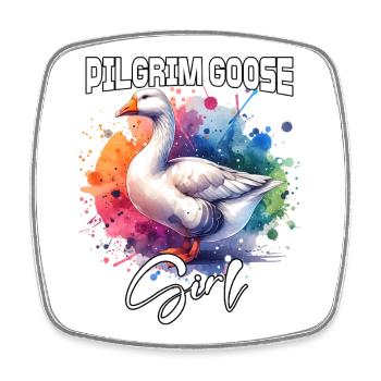 Oie pèlerine Fille Oie pèlerine - Magnet carré - blanc - Devant