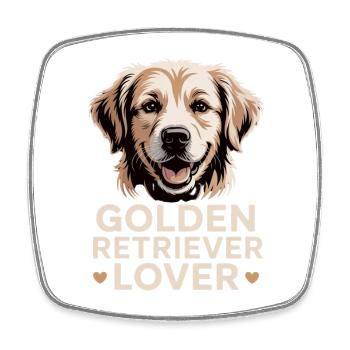 Golden Retriever Lover - Viereckiger Kühlschrankmagnet - Weiß - Vorne