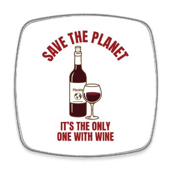 Save Water Drink Wine Shirt Funny - Square fridge magnet - white - Front