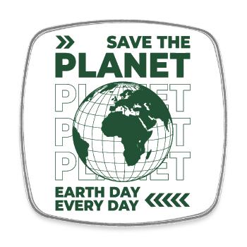 Chemise Save The Planet Environnement de la Journée de la Terre - Magnet carré - blanc - Devant