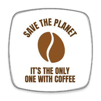 But First Coffee Shirt Lustig Kaffee - Viereckiger Kühlschrankmagnet - Weiß - Vorne