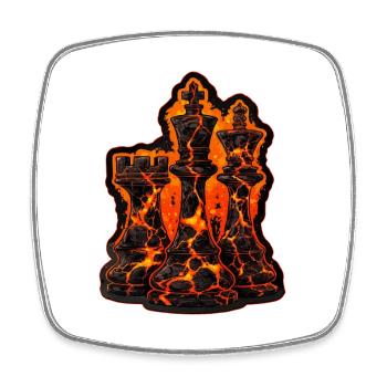 Chess Lava Pieces T-Shirt for Men Gift - Square fridge magnet - white - Front