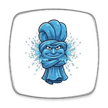 Blue Ninja Towel - Square fridge magnet - white - Front