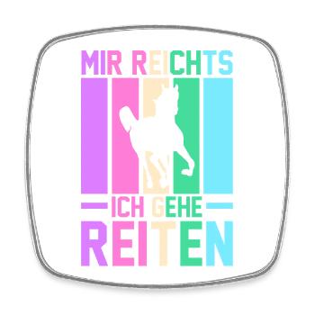 Reiten Pferdeliebhaber Reiterhof Pferde - Viereckiger Kühlschrankmagnet - Weiß - Vorne