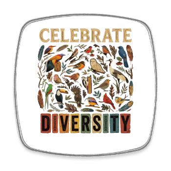 Bird Diversity Nature Diversity Birds Gift - Square fridge magnet - white - Front