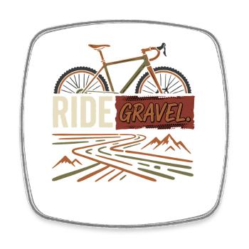 Randonnée de Gravier Aventure à vélo en plein air - Magnet carré - blanc - Devant
