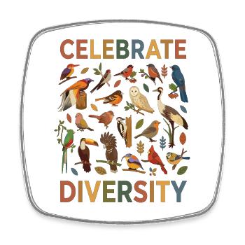 Bird Diversity Nature Diversity Gift - Square fridge magnet - white - Front