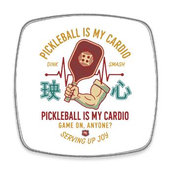 Pickleball Is My Cardio Funny Player Love - Square fridge magnet - white - Front