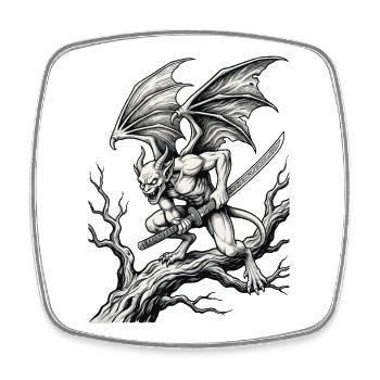 Gargoyle Sword - Square fridge magnet - white - Front