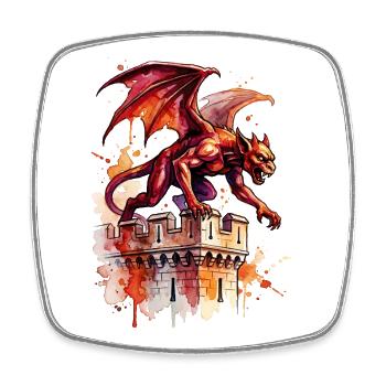 Colorful Gargoyle - Square fridge magnet - white - Front
