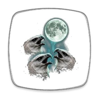 Harpy eagles howling at the moon - Square fridge magnet - white - Front
