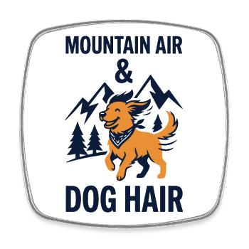 Mountain Air Hundehaar Outdoor-Hundedesign - Viereckiger Kühlschrankmagnet - Weiß - Vorne