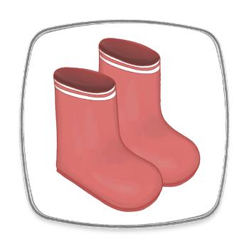 Red Retro Socks Duo - Square fridge magnet - white - Front