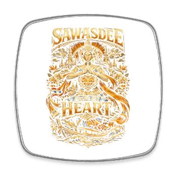 Thailand Thai Pride Sawasdee From My Heart - Square fridge magnet - white - Front