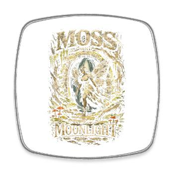 Fairycore Fairy Gothic Moss And Moonlight - Square fridge magnet - white - Front