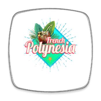 Französisch-Polynesien im Pazifik Insel Souvenir - Viereckiger Kühlschrankmagnet - Weiß - Vorne