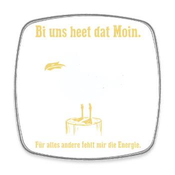 Moin Möwe Norddeutschland Humor Design - Viereckiger Kühlschrankmagnet - Weiß - Vorne