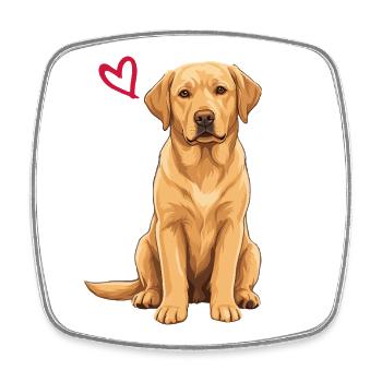 Labrador jaune, Labrador jaune - Magnet carré - blanc - Devant