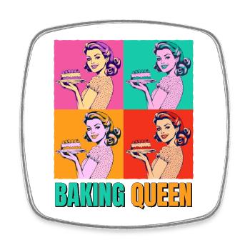 Cuisson Gâteau Cuisson Reine Cuisson Fée Boulanger Pop Art - Magnet carré - blanc - Devant