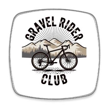 Gravel Bike Shirt Berge Outdoor Fahrrad - Viereckiger Kühlschrankmagnet - Weiß - Vorne