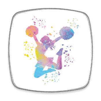 Cheerpom pom girls Mom Cheerleading - Magnet carré - blanc - Devant