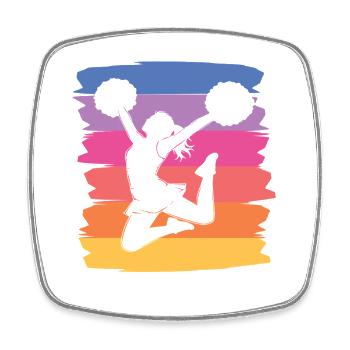 Cheerpom pom girls Mom Cheerleading - Magnet carré - blanc - Devant