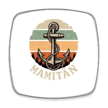 Mamitän Shirt Mama Anker Geschenk Muttertag Retro - Viereckiger Kühlschrankmagnet - Weiß - Vorne
