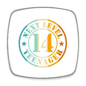 14. Geburtstag Junge Mädchen Teenager Level 14 - Viereckiger Kühlschrankmagnet - Weiß - Vorne