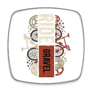 Ride Gravel Bike Adventure Bike - Square fridge magnet - white - Front