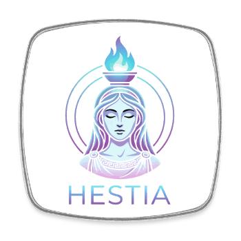 Illustration de la déesse du feu Hestia - Magnet carré - blanc - Devant