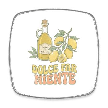 Dolce Far Niente Zitronen Olivenöl - Viereckiger Kühlschrankmagnet - Weiß - Vorne
