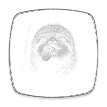 Paresseux souriant dans la nuit contraste - Magnet carré - blanc - Devant