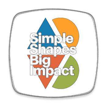 Logo Designer Simple Shapes Big Creative Designer - Viereckiger Kühlschrankmagnet - Weiß - Vorne